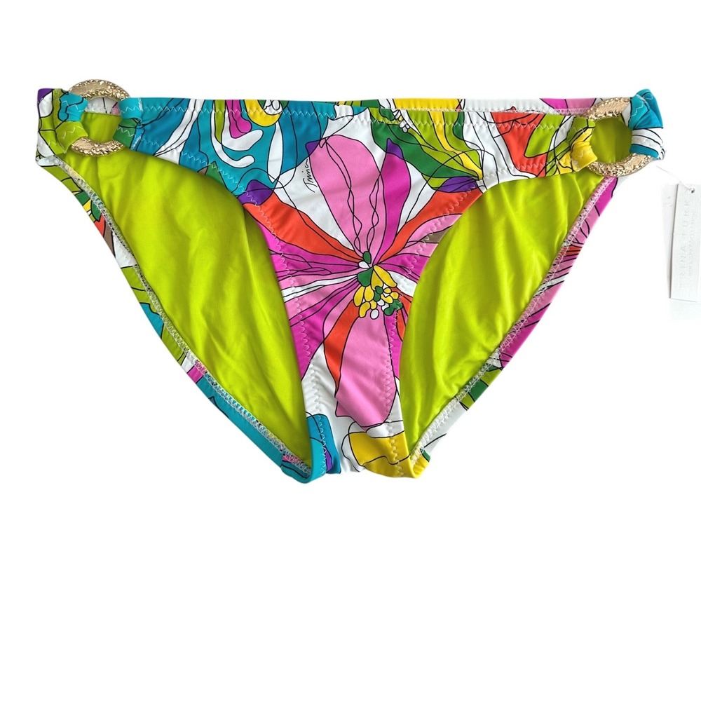 Trina Turk Hipster Bikini Bottoms Women 6 Multicolor Floral Resortwear Beach NWT